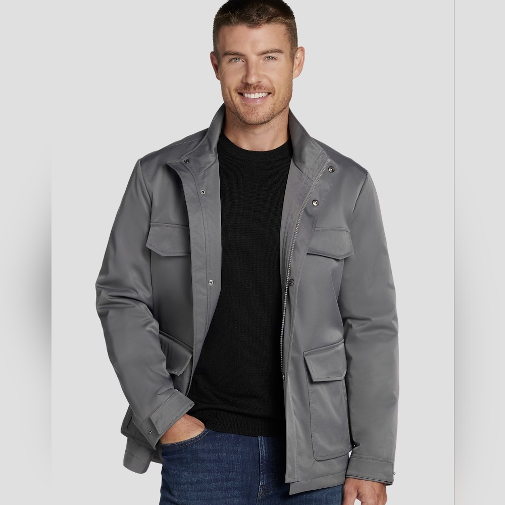 Kenneth Cole Gray Military Field Jacket